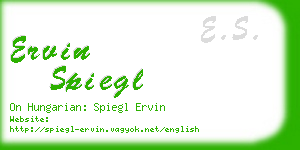 ervin spiegl business card